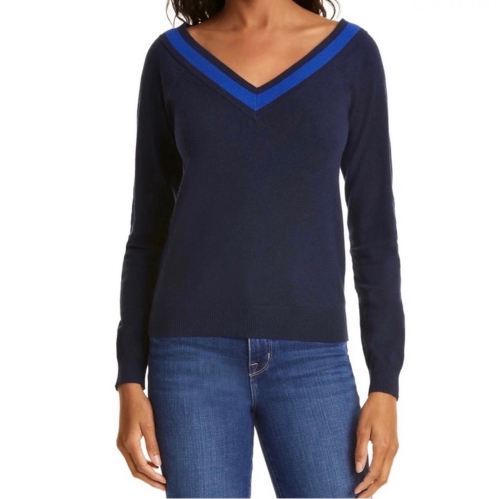 L’AGENCE NAVY V-NECK SWEATER